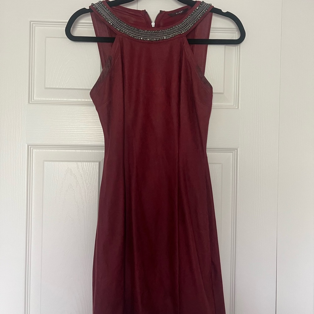 GUESS Suede Rhinestone Dress